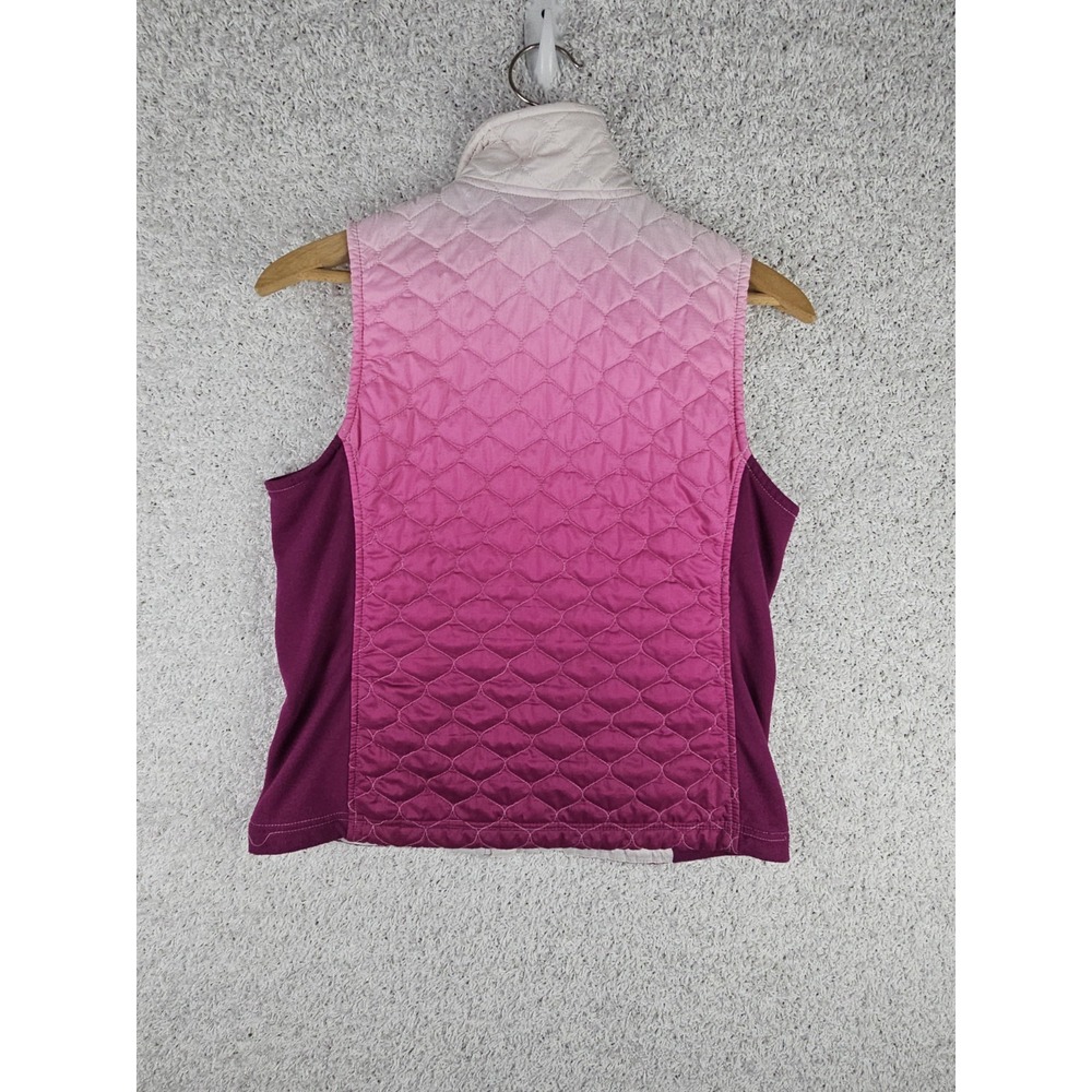 L.L.Bean Women's Vest Size Medium Ombre Pink Quilted Fleece‎ Side Panels Puffer - Picture 11 of 15